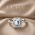 Lumea Emerald-Cut Halo Solitaire, 1ct